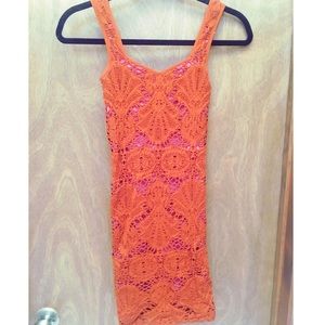 Free People Intimately Stretch Dress Orange Pink